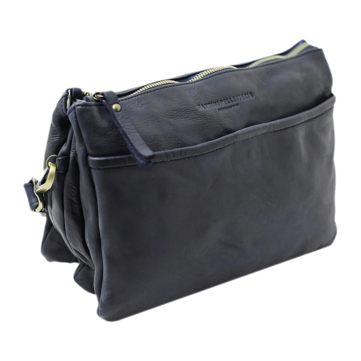 Borsa a tracolla in pelle lavata Roma
