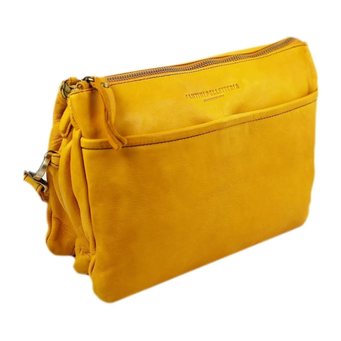 Borsa a tracolla in pelle lavata Roma