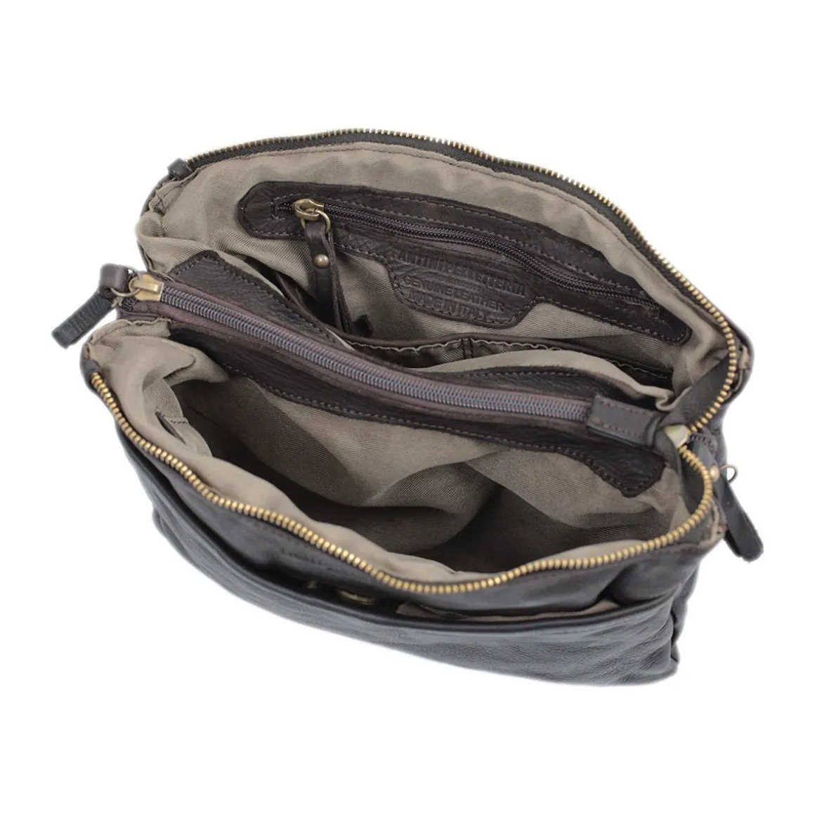 Borsa a tracolla in pelle lavata Roma
