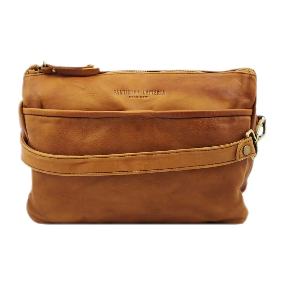 Borsa a tracolla in pelle lavata Roma