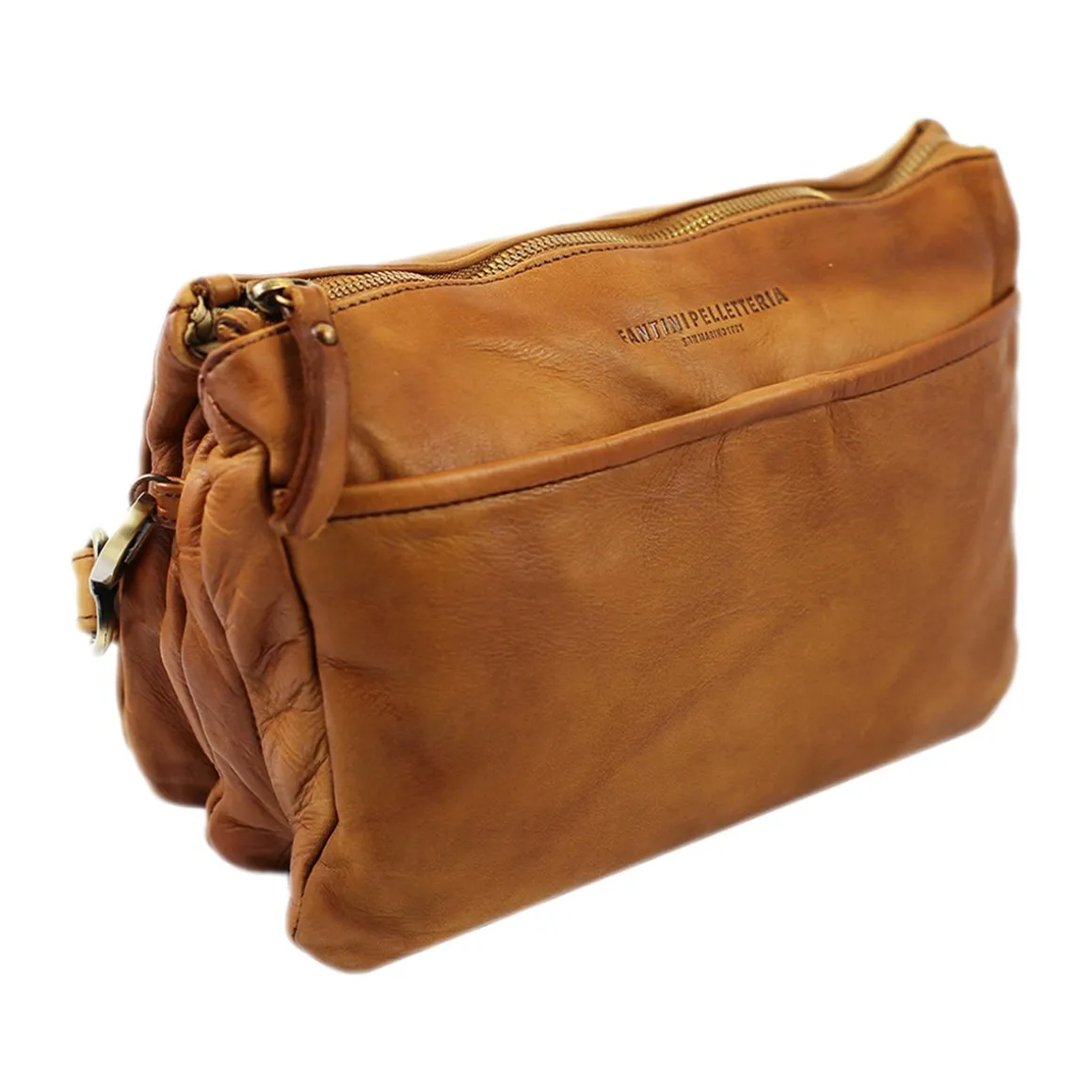 Borsa a tracolla in pelle lavata Roma