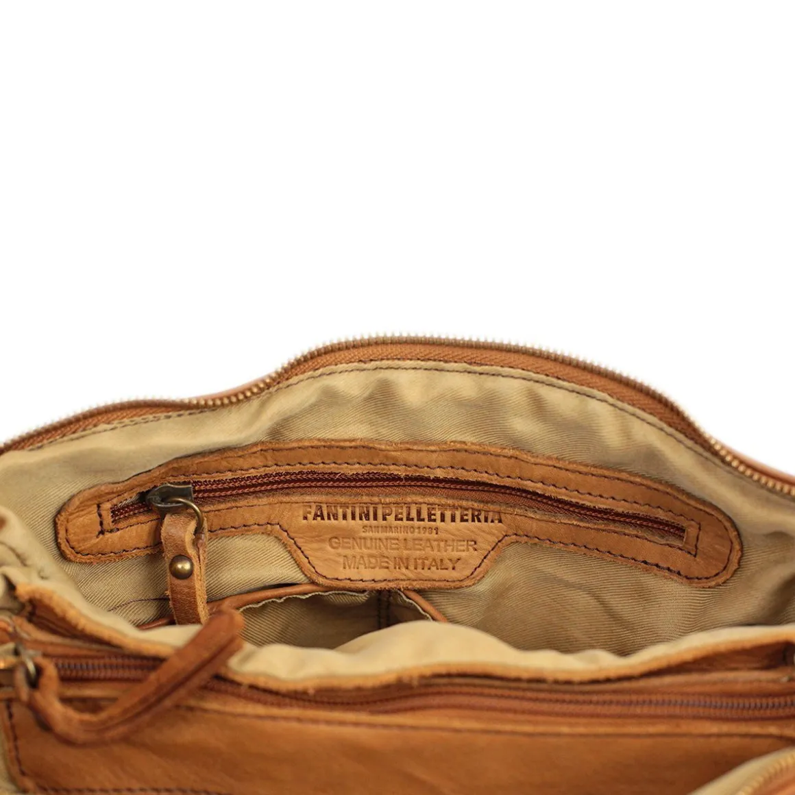 Borsa a tracolla in pelle lavata Roma