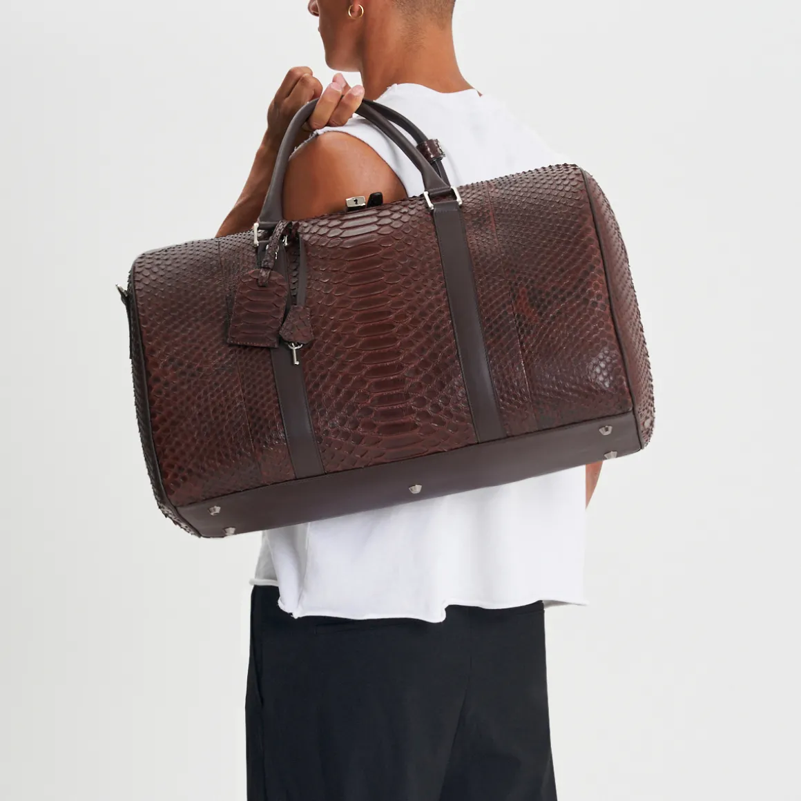 Borsa da viaggio in pelle di pitone Montreal