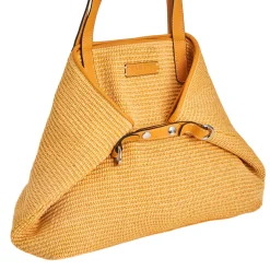 Borsa in pelle e rafia Margaret
