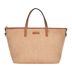 Borsa in pelle e rafia Margaret