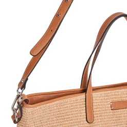 Borsa in pelle e rafia Margaret