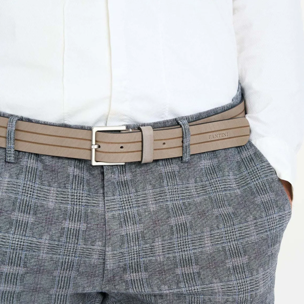 Cintura in pelle Stripes