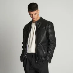 Giacchetto in pelle Biker