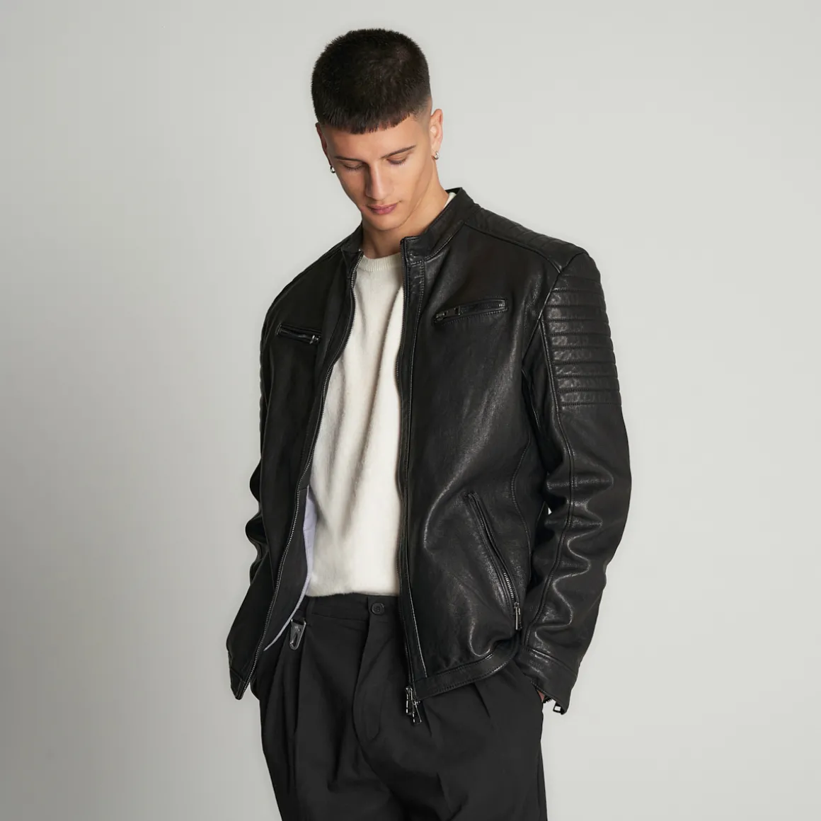 Giacchetto in pelle Biker